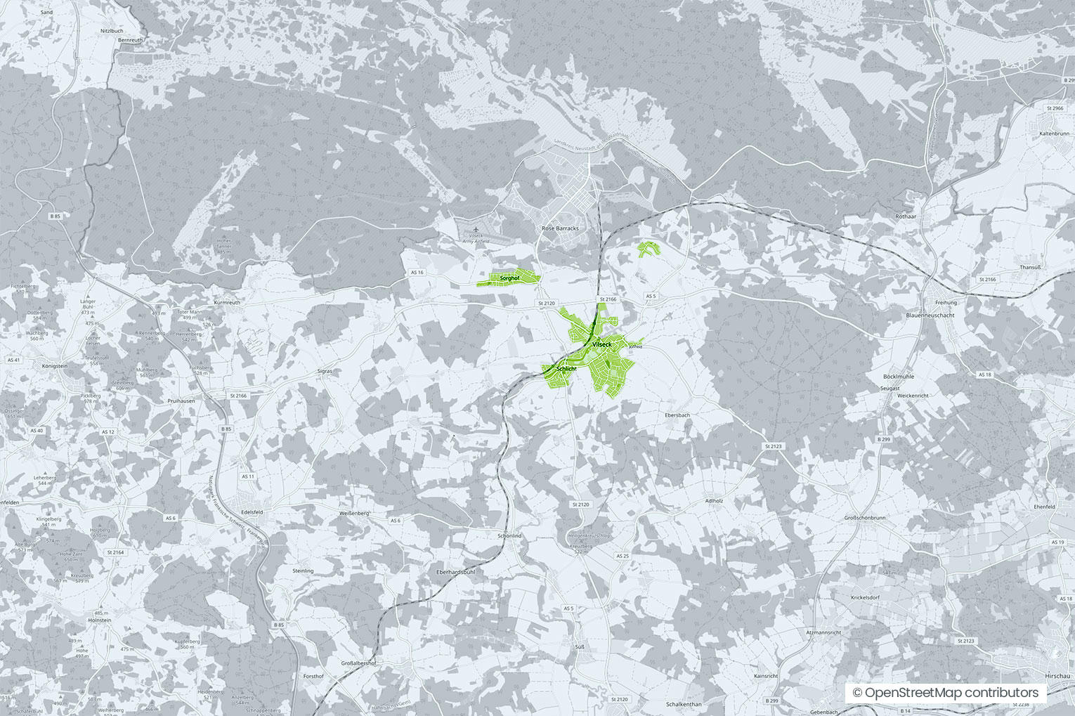 Karte Gebiet Vilseck